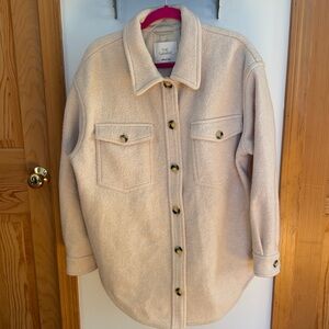 Aritzia Wilfred Free The Ganna Shirt Jacket in Heather Bone Size large